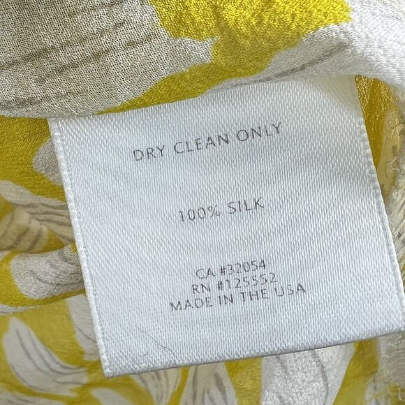Anthropologie Dolan Yellow Semi Sheer Silk Blouse Size XS Pop Over - Picture 12 of 12
